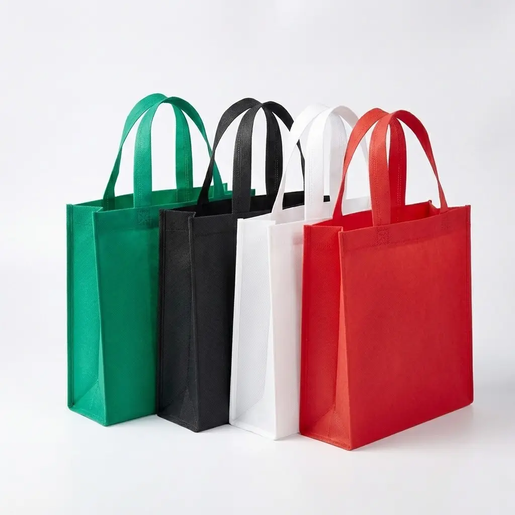 Custom loop-handle non-woven bag