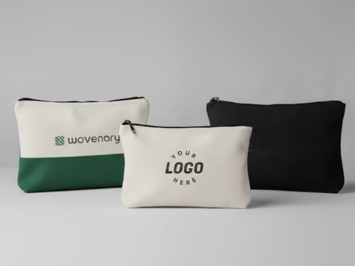 Wholesale custom canvas zipper pouches for corporate kitting and branding