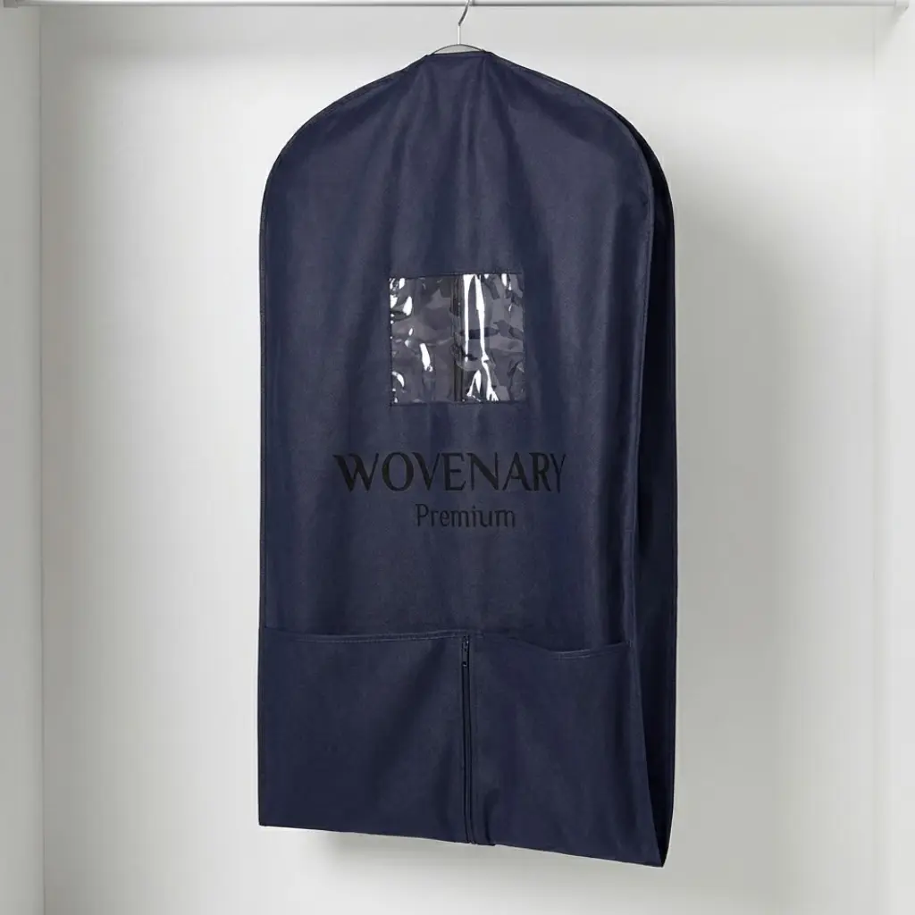 Wholesale garment bags with custom branding — suit covers for dry cleaners
