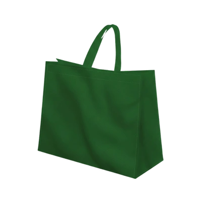 Stitched box gusset non-woven bags for heavy-duty grocery use