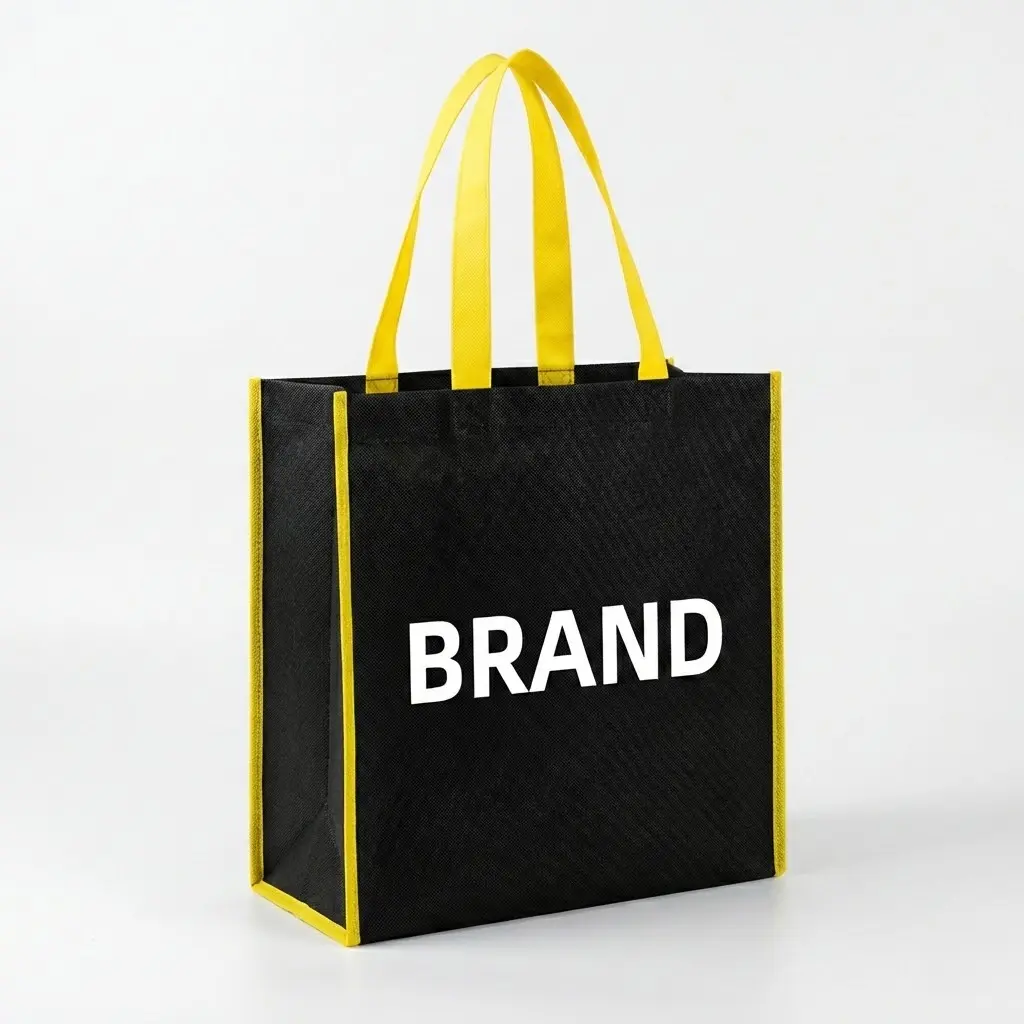 Stitched box gusset non-woven bags for heavy-duty grocery and retail